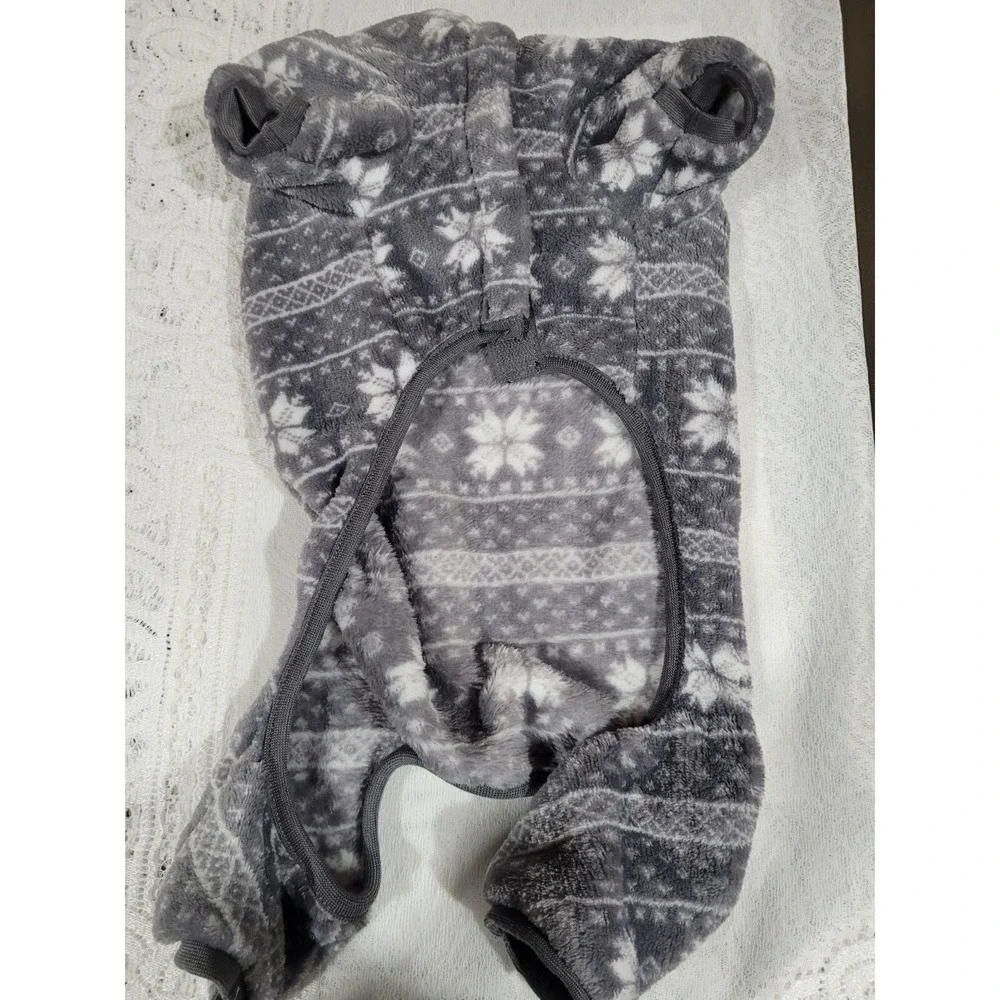 Medium Luv Gear Dog Puppy Gray Fleece Sweater Jumpsuit
